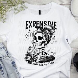 Expensive & Talks Back Skeleton Graphic Tee | Unisex Shirt